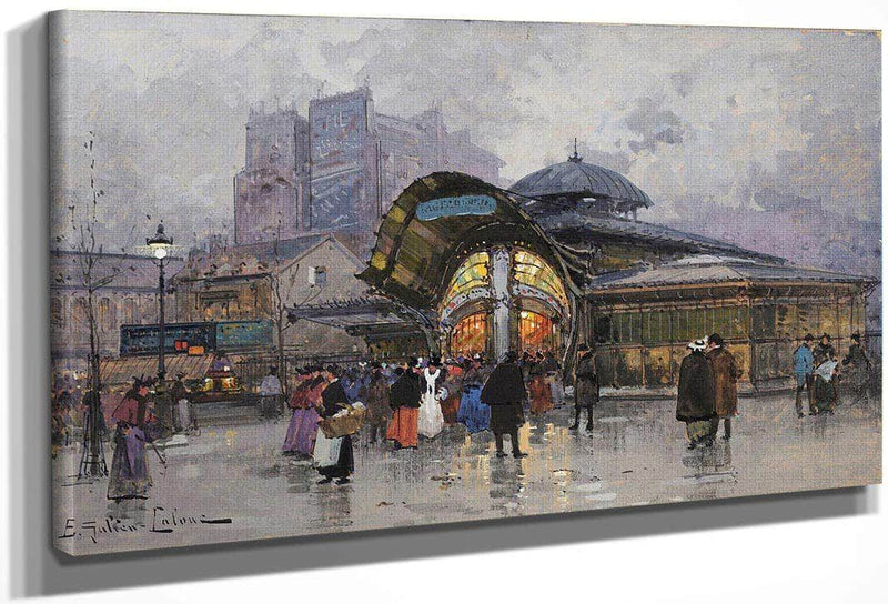 Paris Les Halles By Eugene Galien Laloue Fine Art Print