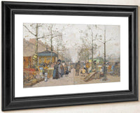 Paris Marche À La Ferraille Boulevard Richard Lenoir By Eugene Galien Laloue Fine Art Print