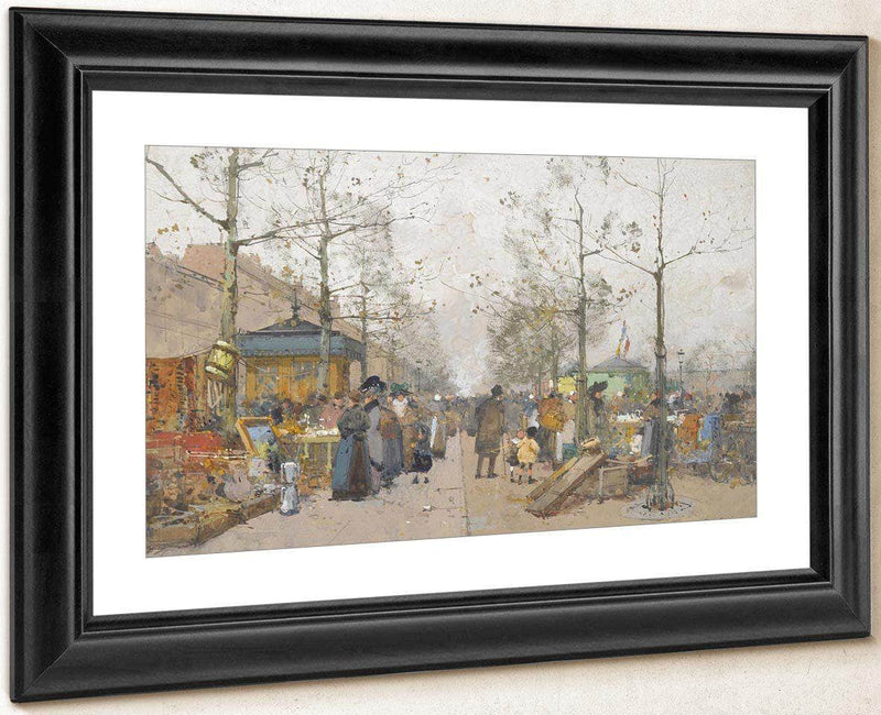 Paris Marche À La Ferraille Boulevard Richard Lenoir By Eugene Galien Laloue Fine Art Print