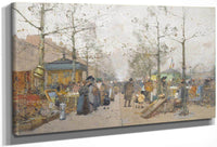 Paris Marche À La Ferraille Boulevard Richard Lenoir By Eugene Galien Laloue Fine Art Print