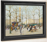 Paris Place De La Bastille By Eugene Galien Laloue Fine Art Print