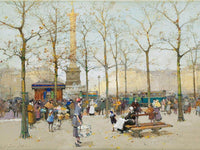 Paris Place De La Bastille By Eugene Galien Laloue Fine Art Print