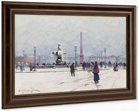Paris Place De La Concorde In Winter By Eugene Galien Laloue Fine Art Print