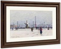 Paris Place De La Concorde In Winter By Eugene Galien Laloue Fine Art Print