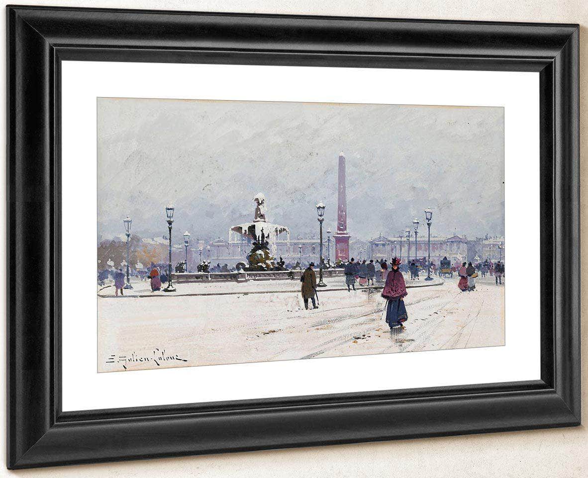 Paris Place De La Concorde In Winter By Eugene Galien Laloue Fine Art Print