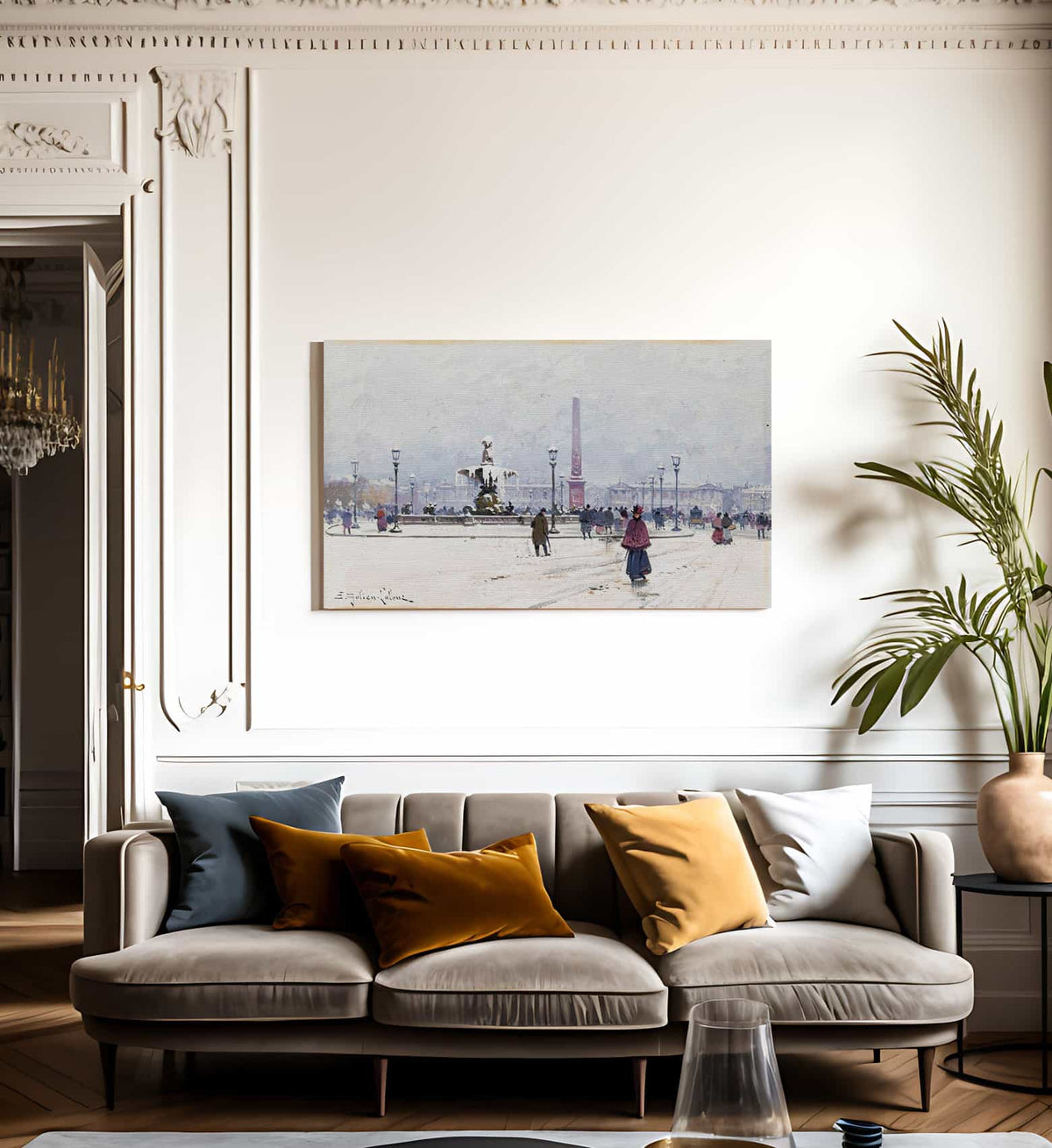 Paris Place De La Concorde In Winter By Eugene Galien Laloue Fine Art Print