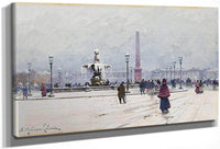 Paris Place De La Concorde In Winter By Eugene Galien Laloue Fine Art Print