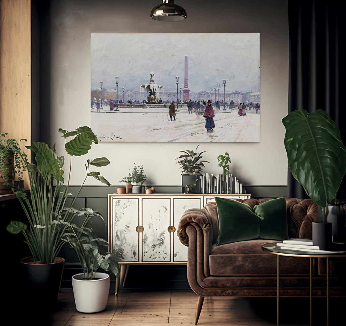 Paris Place De La Concorde In Winter By Eugene Galien Laloue Fine Art Print