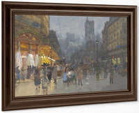 Paris Rue De Rivoli Avec La Tour Saint Jacques By Eugene Galien Laloue Fine Art Print