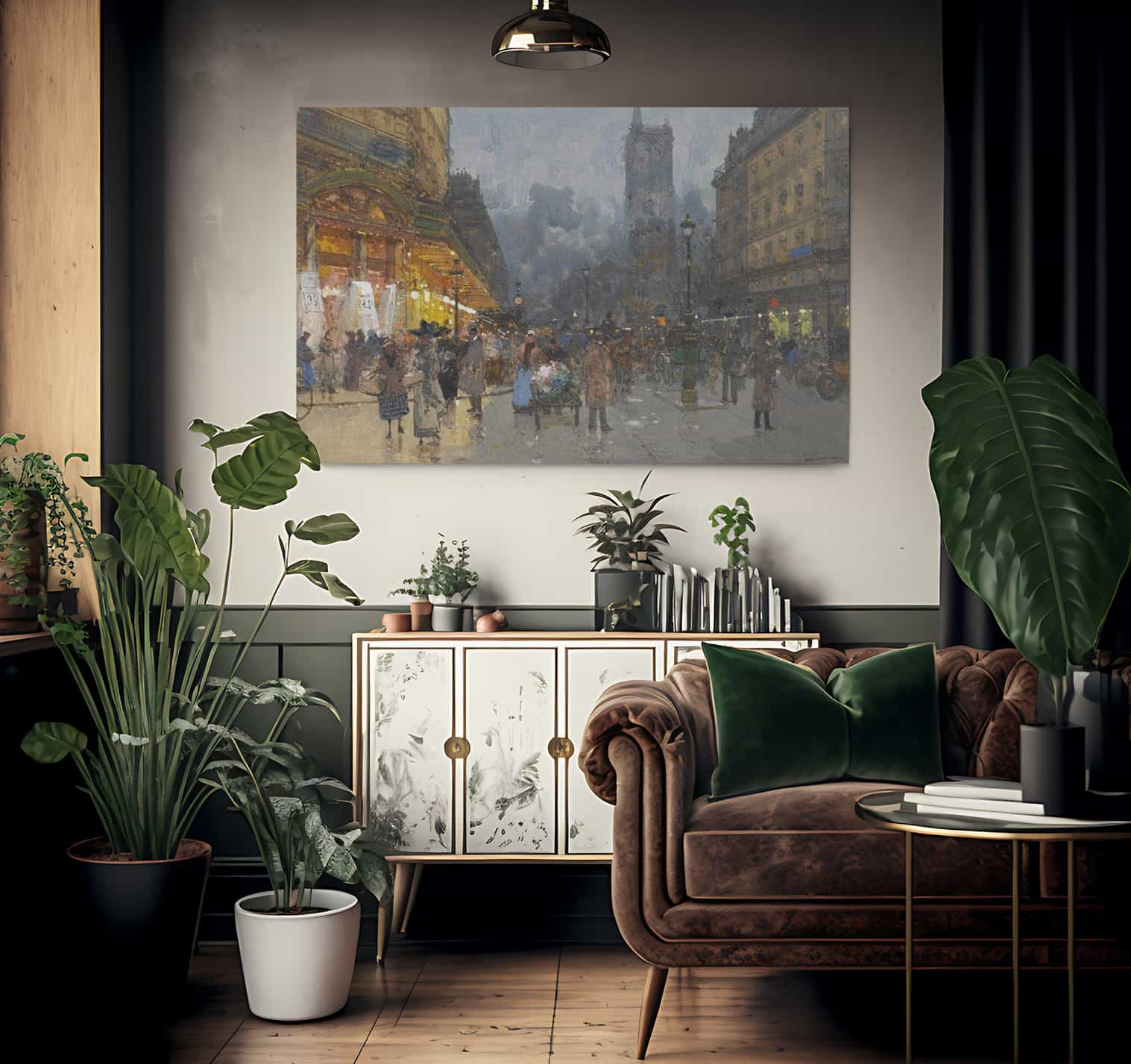 Paris Rue De Rivoli Avec La Tour Saint Jacques By Eugene Galien Laloue Fine Art Print