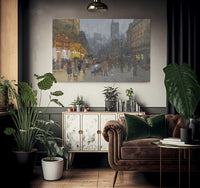 Paris Rue De Rivoli Avec La Tour Saint Jacques By Eugene Galien Laloue Fine Art Print