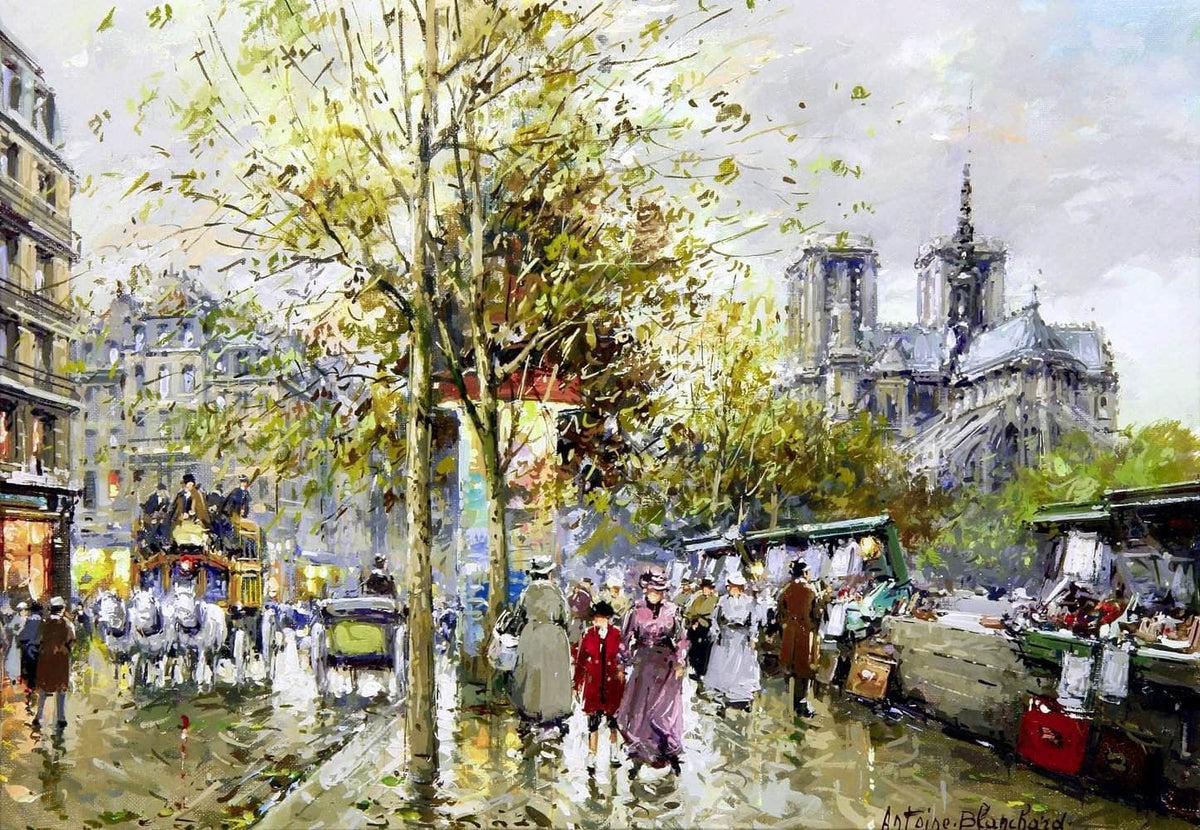 Paris Street Scene Painting Antoine Blanchard Canvas Art Fine Art Print