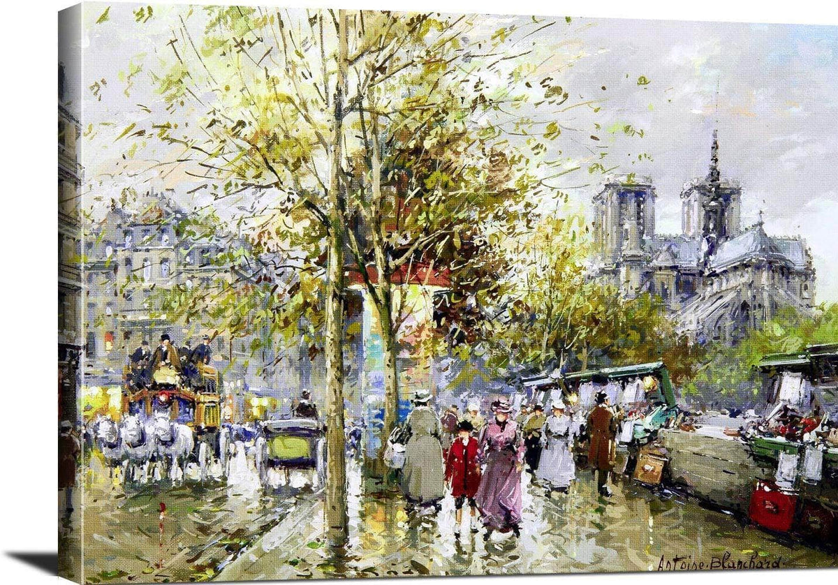 Paris Street Scene Painting Antoine Blanchard Canvas Art Fine Art Print