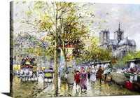 Paris Street Scene Painting Antoine Blanchard Canvas Art Fine Art Print