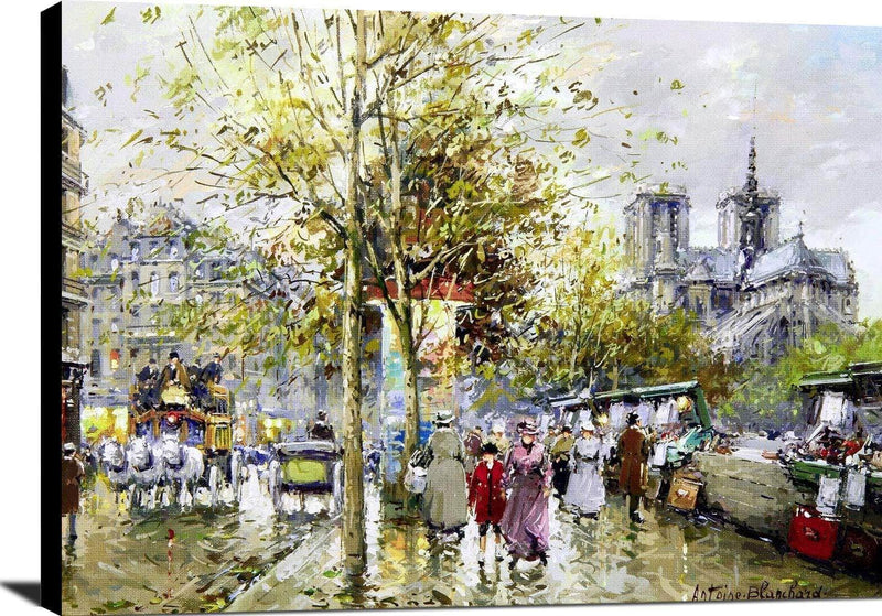 Paris Street Scene Painting Antoine Blanchard Canvas Art Fine Art Print