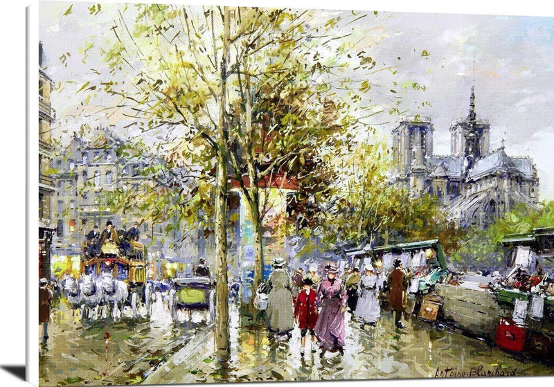 Paris Street Scene Painting Antoine Blanchard Canvas Art Fine Art Print
