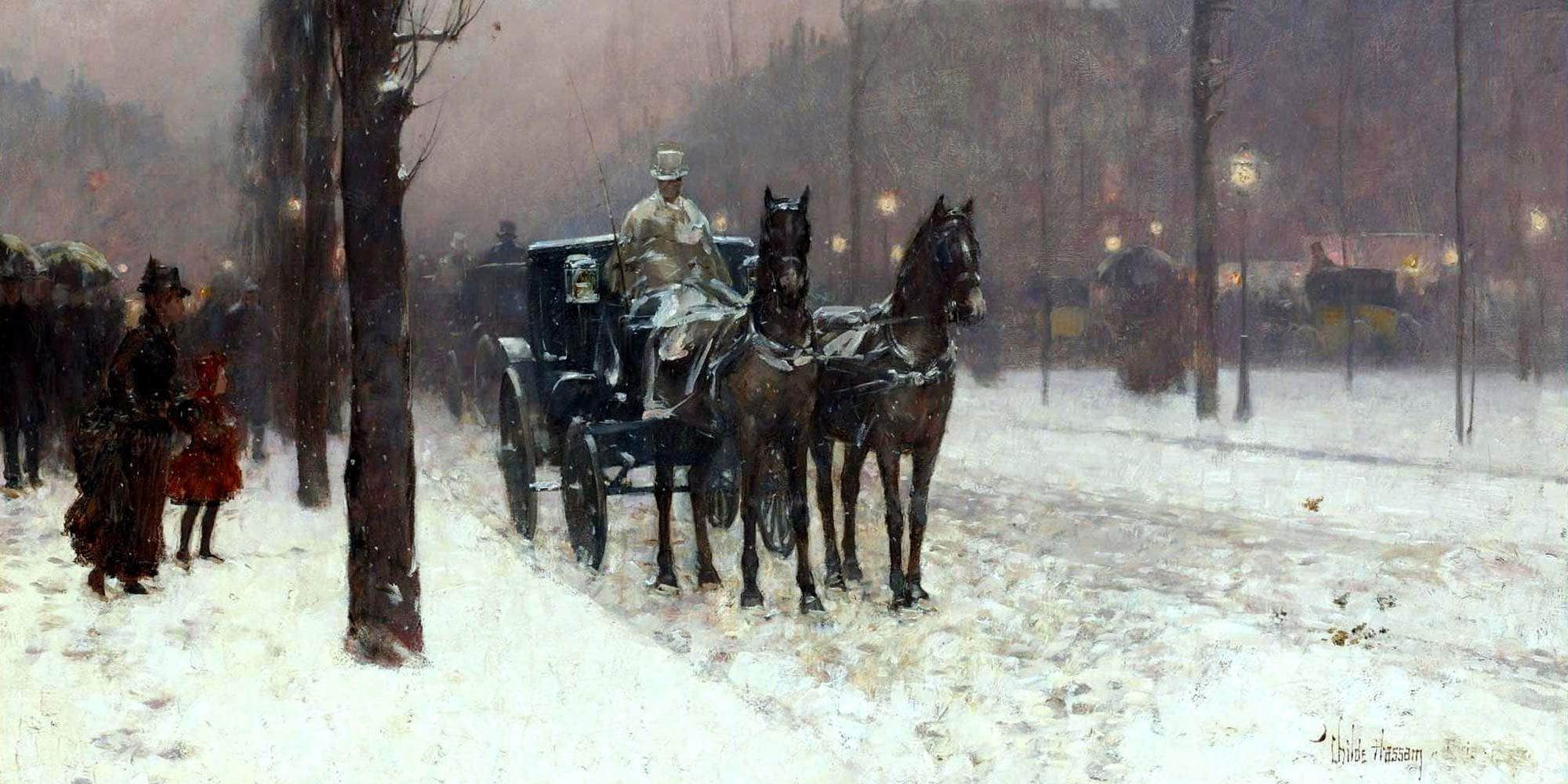 Paris, Winter Day Painting Frederick Childe Hassam Canvas Art Fine Art Print