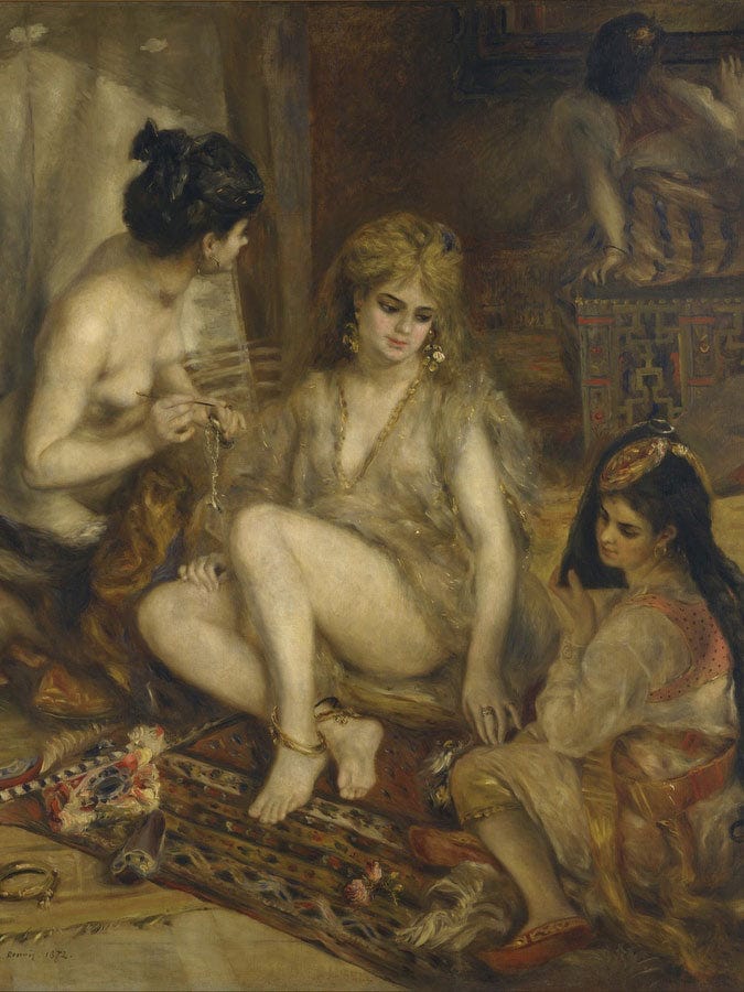 Parisiennes In Algerian Costume Or Harem By Pierre Auguste Renoir Fine Art Print