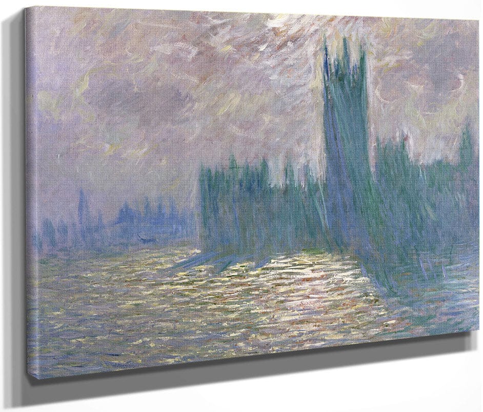 Parliament, Reflections On The Thames By Claude Monet Fine Art Print