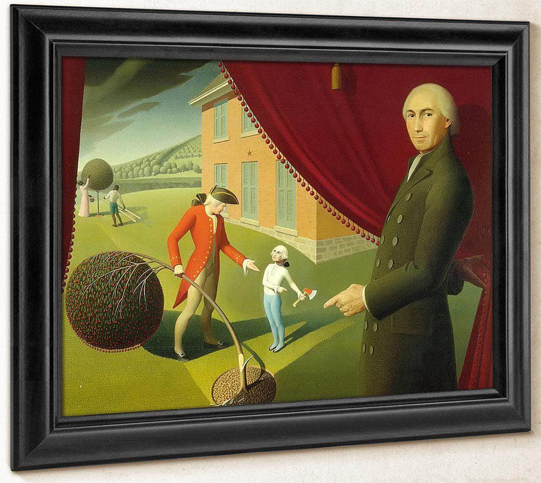 Parson Weems Fable By Grant Wood Fine Art Print