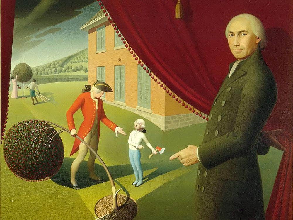 Parson Weems Fable By Grant Wood Fine Art Print