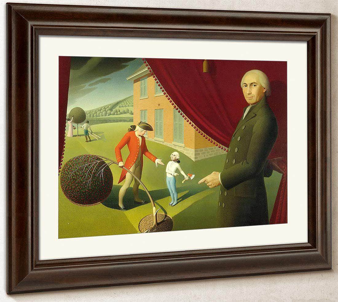 Parson Weems Fable By Grant Wood Fine Art Print