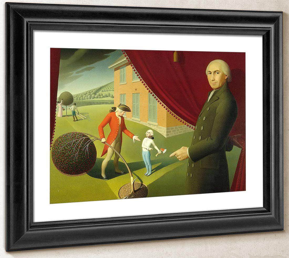 Parson Weems Fable By Grant Wood Fine Art Print
