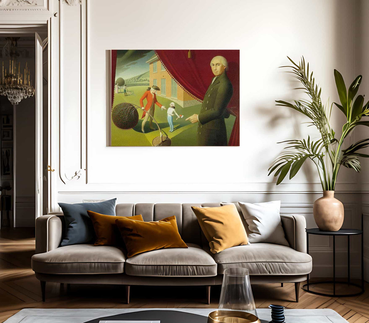 Parson Weems Fable By Grant Wood Fine Art Print