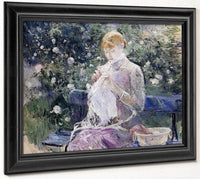 Pasie Sewing In Bougivals Garden 1881 Oil On Canvas 100X81Cm Musee Des Beaux Arts France By Berthe Morisot Fine Art Print