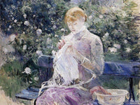 Pasie Sewing In Bougivals Garden 1881 Oil On Canvas 100X81Cm Musee Des Beaux Arts France By Berthe Morisot Fine Art Print