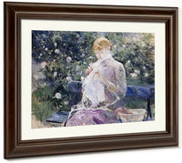 Pasie Sewing In Bougivals Garden 1881 Oil On Canvas 100X81Cm Musee Des Beaux Arts France By Berthe Morisot Fine Art Print