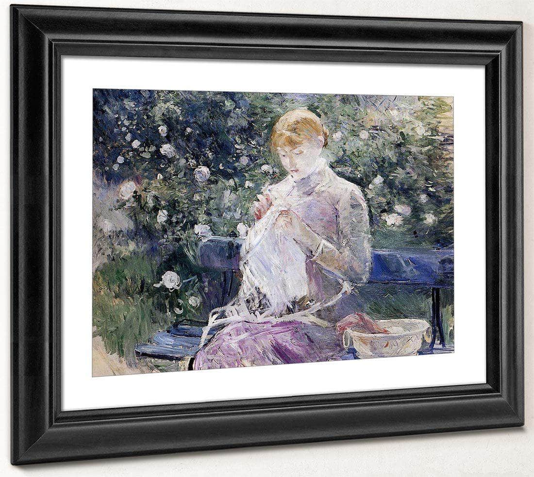 Pasie Sewing In Bougivals Garden 1881 Oil On Canvas 100X81Cm Musee Des Beaux Arts France By Berthe Morisot Fine Art Print