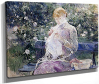 Pasie Sewing In Bougivals Garden 1881 Oil On Canvas 100X81Cm Musee Des Beaux Arts France By Berthe Morisot Fine Art Print