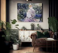 Pasie Sewing In Bougivals Garden 1881 Oil On Canvas 100X81Cm Musee Des Beaux Arts France By Berthe Morisot Fine Art Print