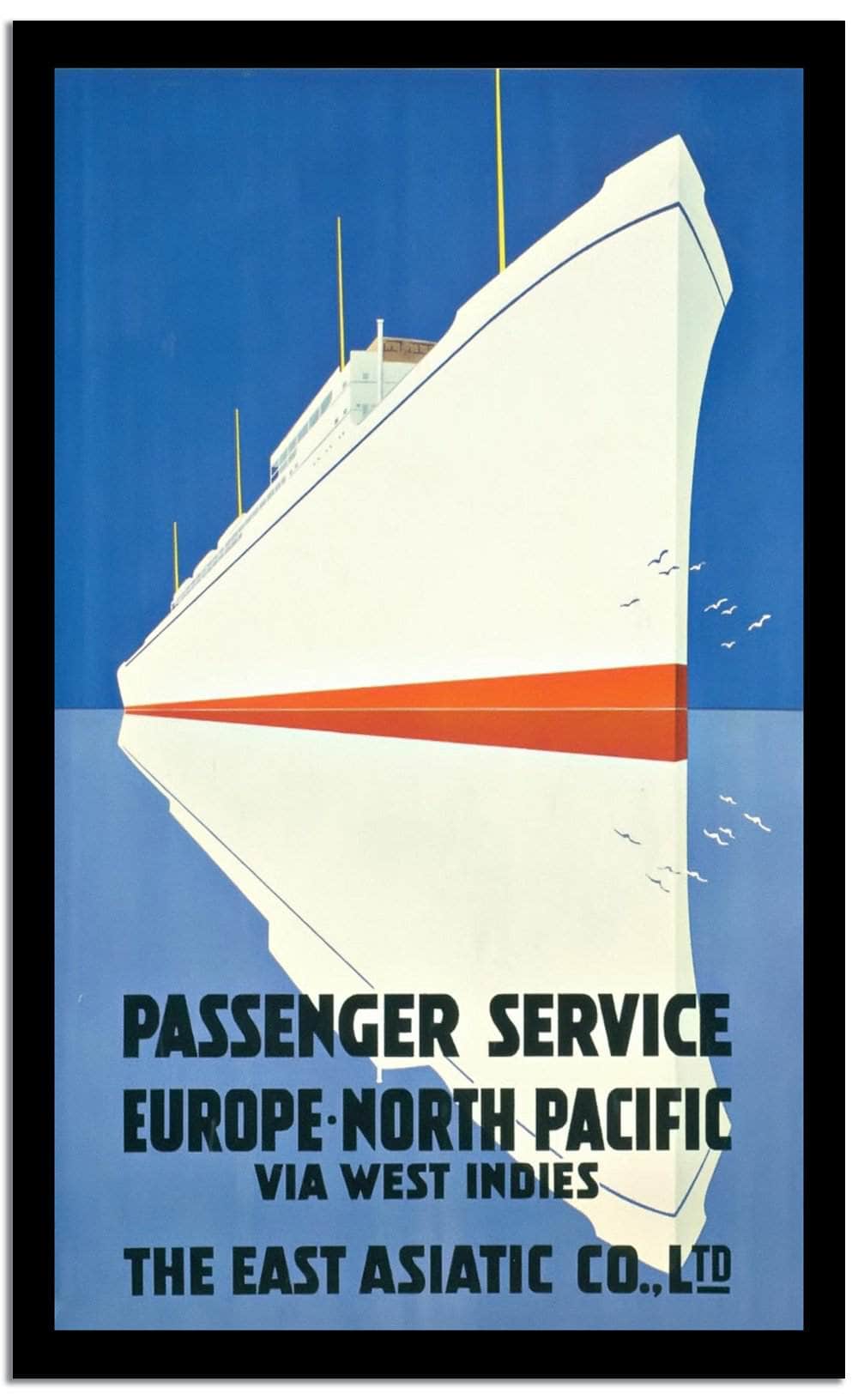 Passenger Service Europe . North Pacific Via West Indies  Vintage Poster Fine Art Print