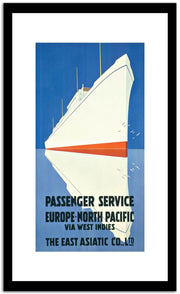 Passenger Service Europe . North Pacific Via West Indies  Vintage Poster Fine Art Print