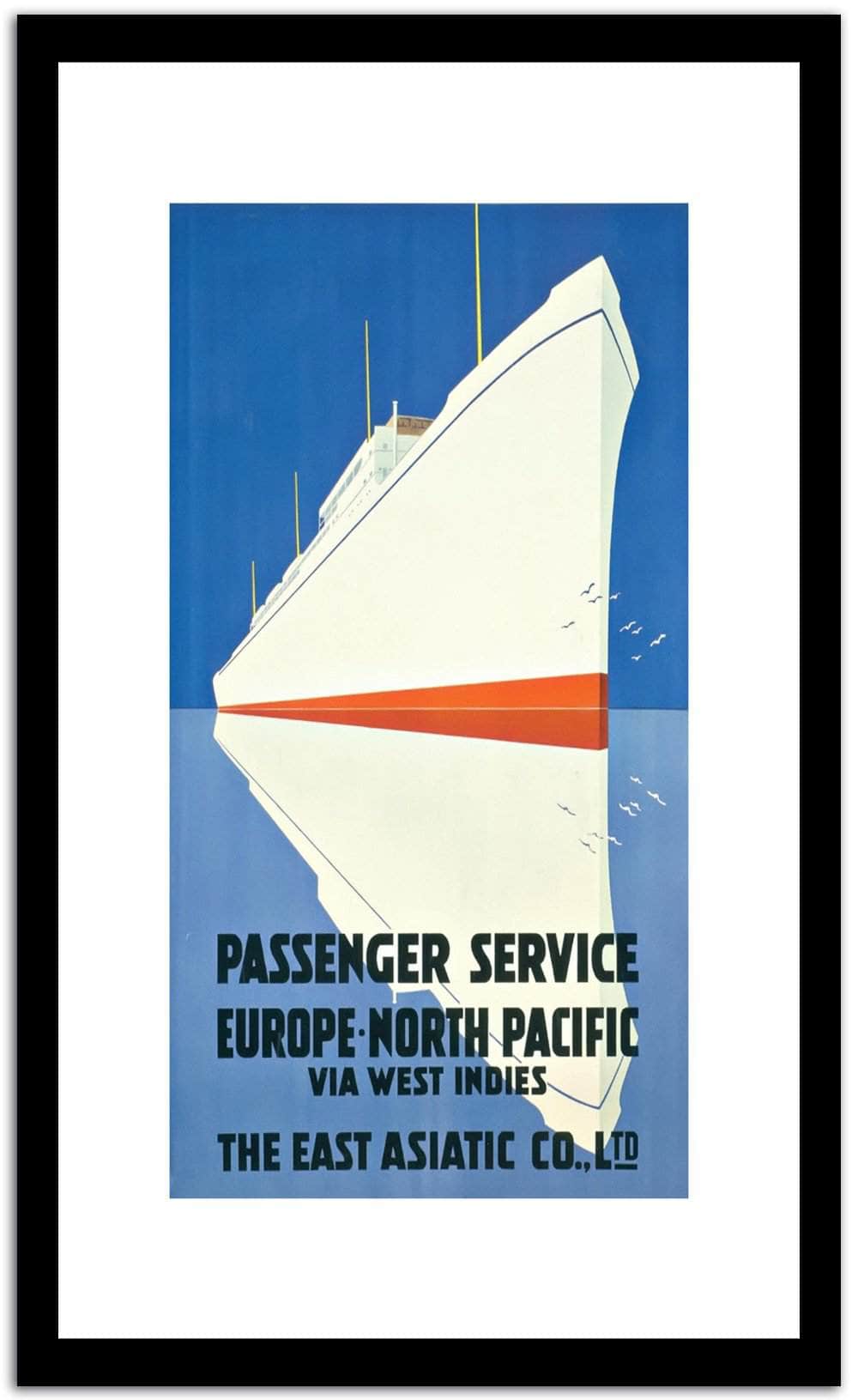 Passenger Service Europe . North Pacific Via West Indies  Vintage Poster Fine Art Print