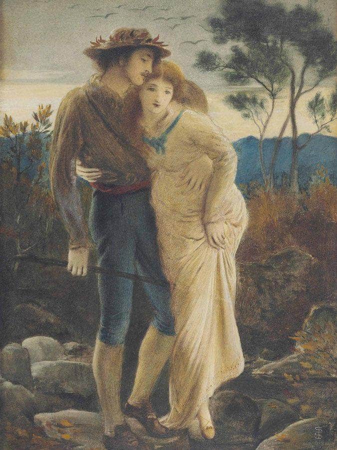 Pastoral Lovers 1869 By Simeon Solomon Fine Art Print