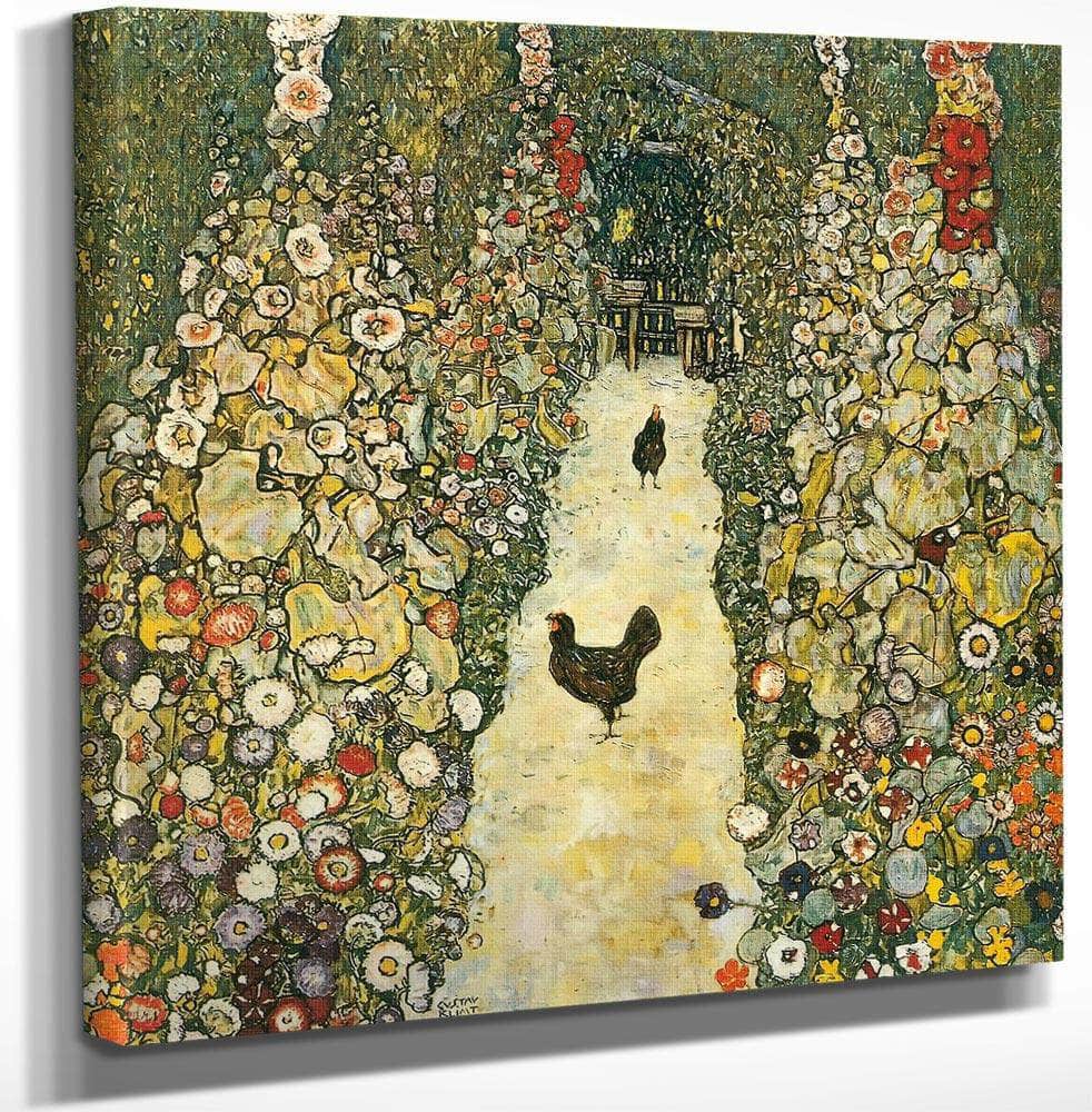 Path Of Garden And Hens By Gustav Klimt Fine Art Print
