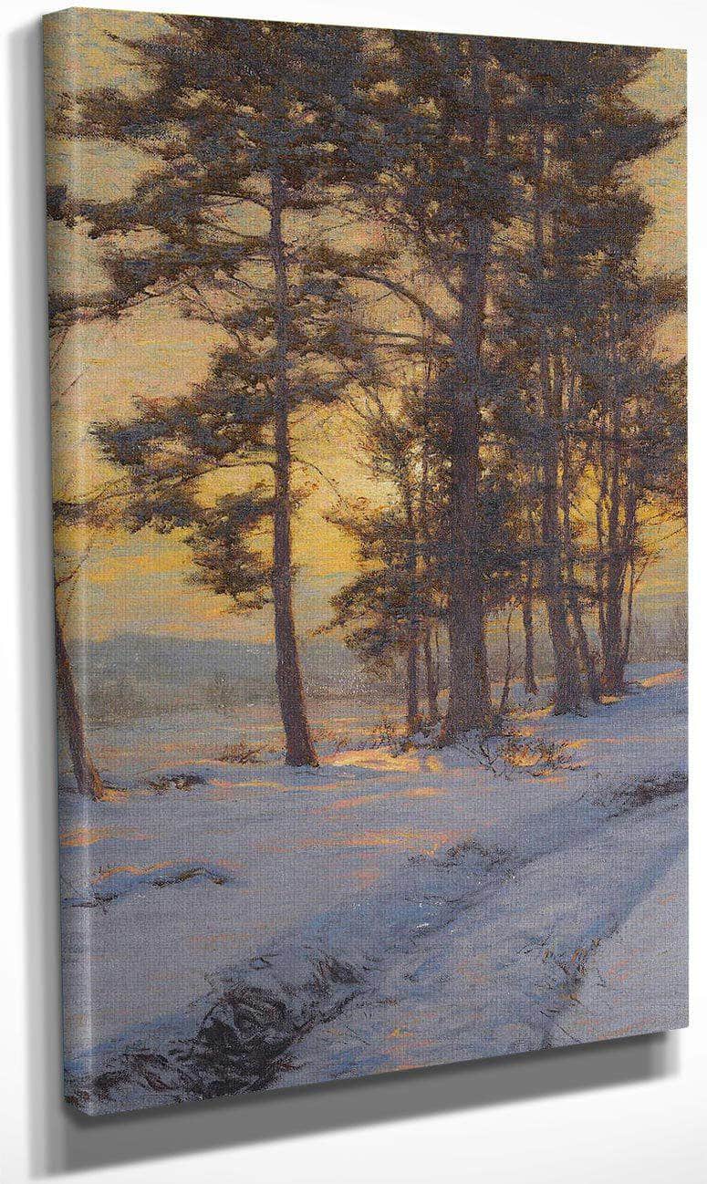 Path Through The Snow Under Golden Skies By Walter Launt Palmer Fine Art Print