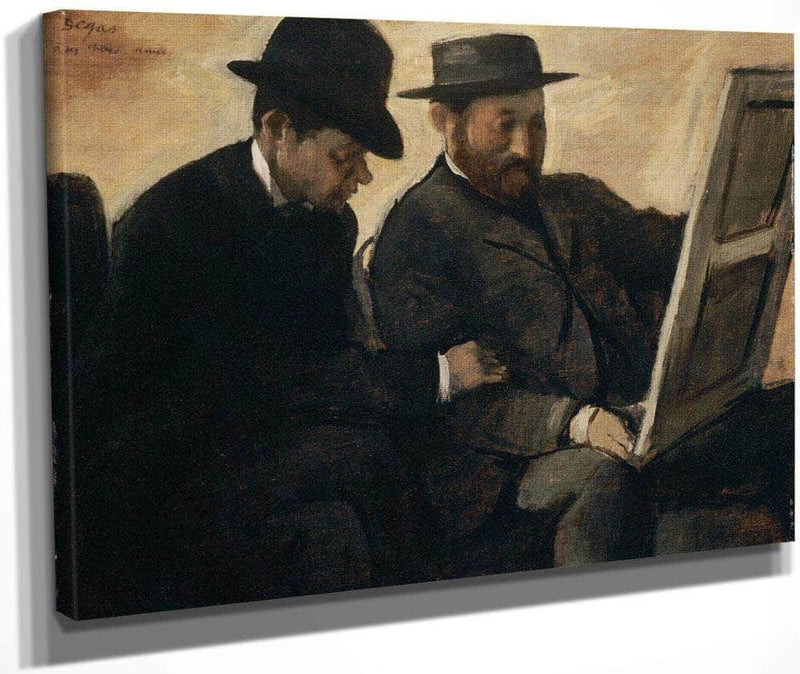 Paul Lafond And Alphonse Cherfils Examining A Painting By Edgar Degas Fine Art Print