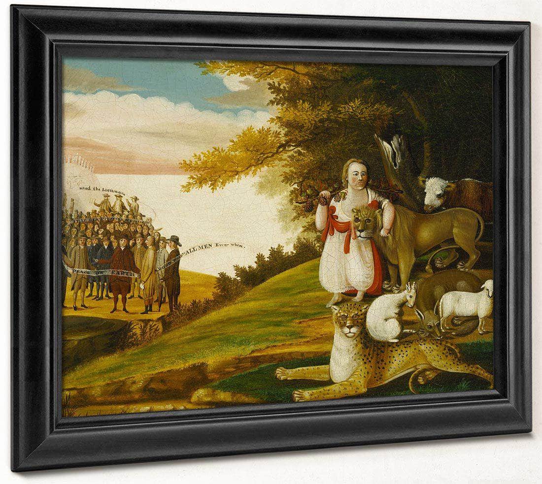 Peaceable Kingdom With Quakers Bearing Banners 1830 By Edward Hicks Fine Art Print