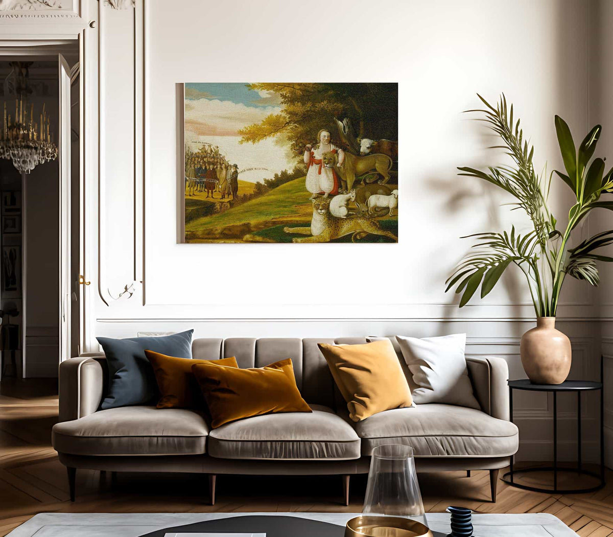 Peaceable Kingdom With Quakers Bearing Banners 1830 By Edward Hicks Fine Art Print