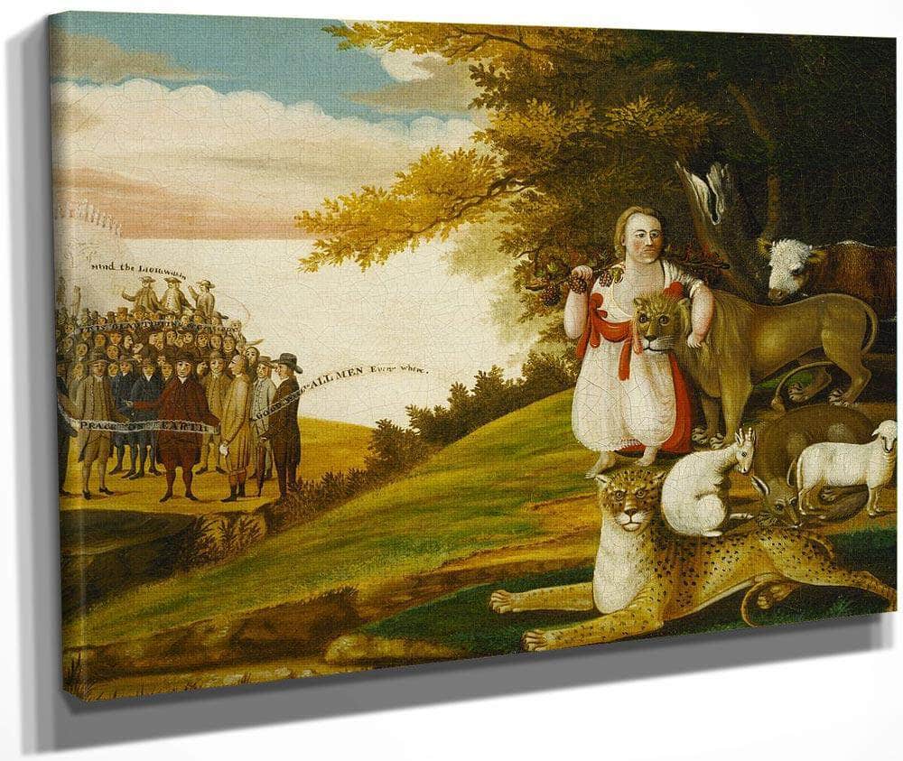 Peaceable Kingdom With Quakers Bearing Banners 1830 By Edward Hicks Fine Art Print