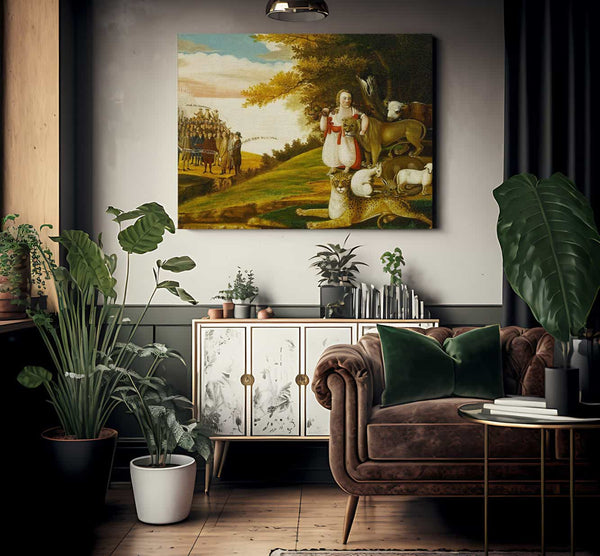 Peaceable Kingdom With Quakers Bearing Banners 1830 By Edward Hicks Fine Art Print