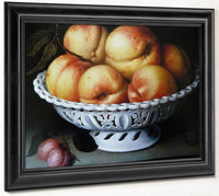 Peaches In A White Ceramic Basket 1602 By Fede Galizia Fine Art Print