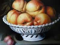 Peaches In A White Ceramic Basket 1602 By Fede Galizia Fine Art Print