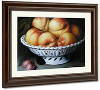 Peaches In A White Ceramic Basket 1602 By Fede Galizia Fine Art Print
