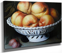 Peaches In A White Ceramic Basket 1602 By Fede Galizia Fine Art Print