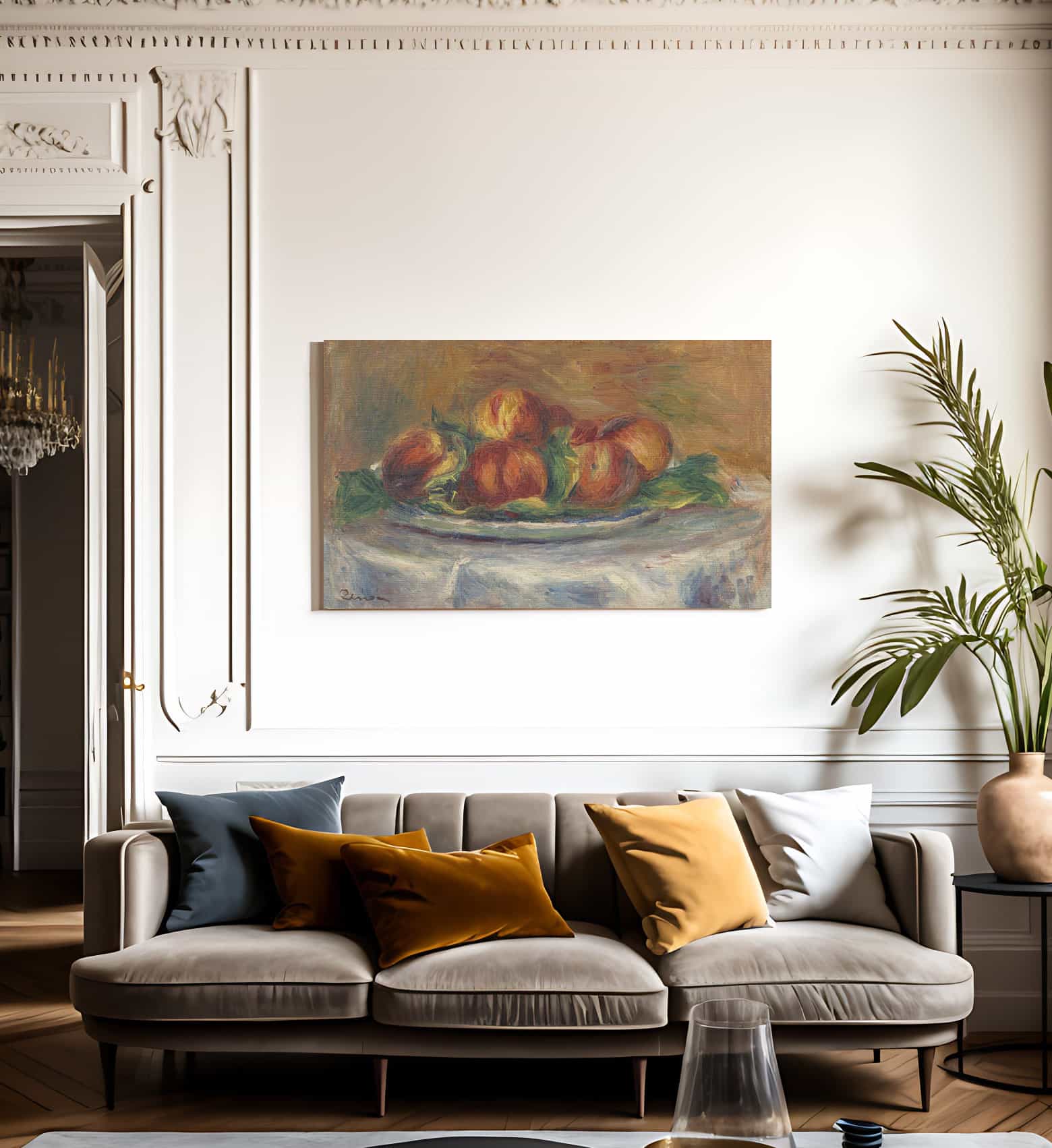 Peaches On A Plate By Pierre Auguste Renoir Fine Art Print